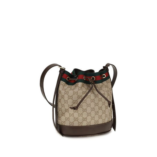 Gucci small Venice Bucket Beige Cotton Handbag