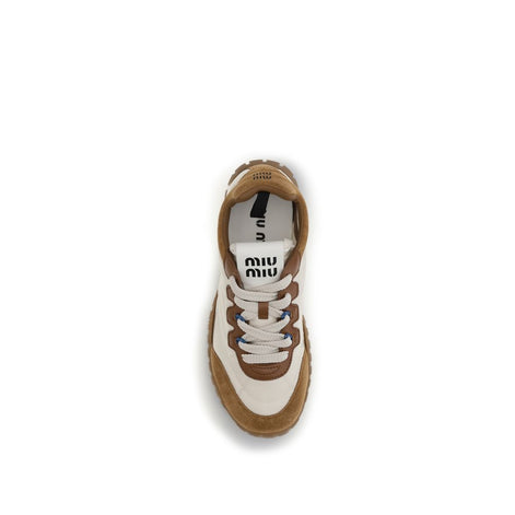 Miu Miu Beige Polyamide Athletic Sneakers