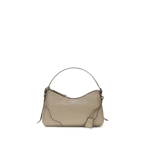 Prada Gray Calf Leather Bos Taurus Shoulder Bag