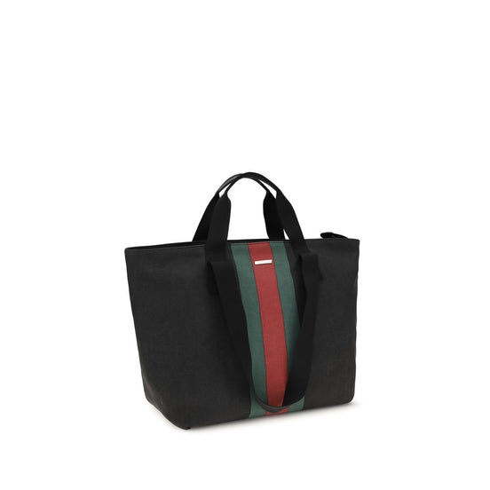 Gucci medium-sized Positano Shopper Black Cotton Shoulder Bag