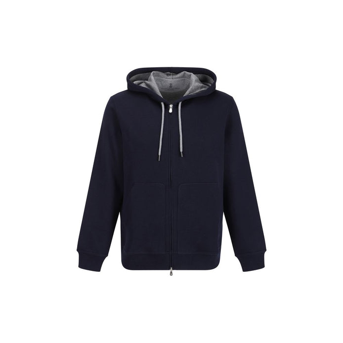 Brunello Cucinelli Blue Cotton Sweatshirt