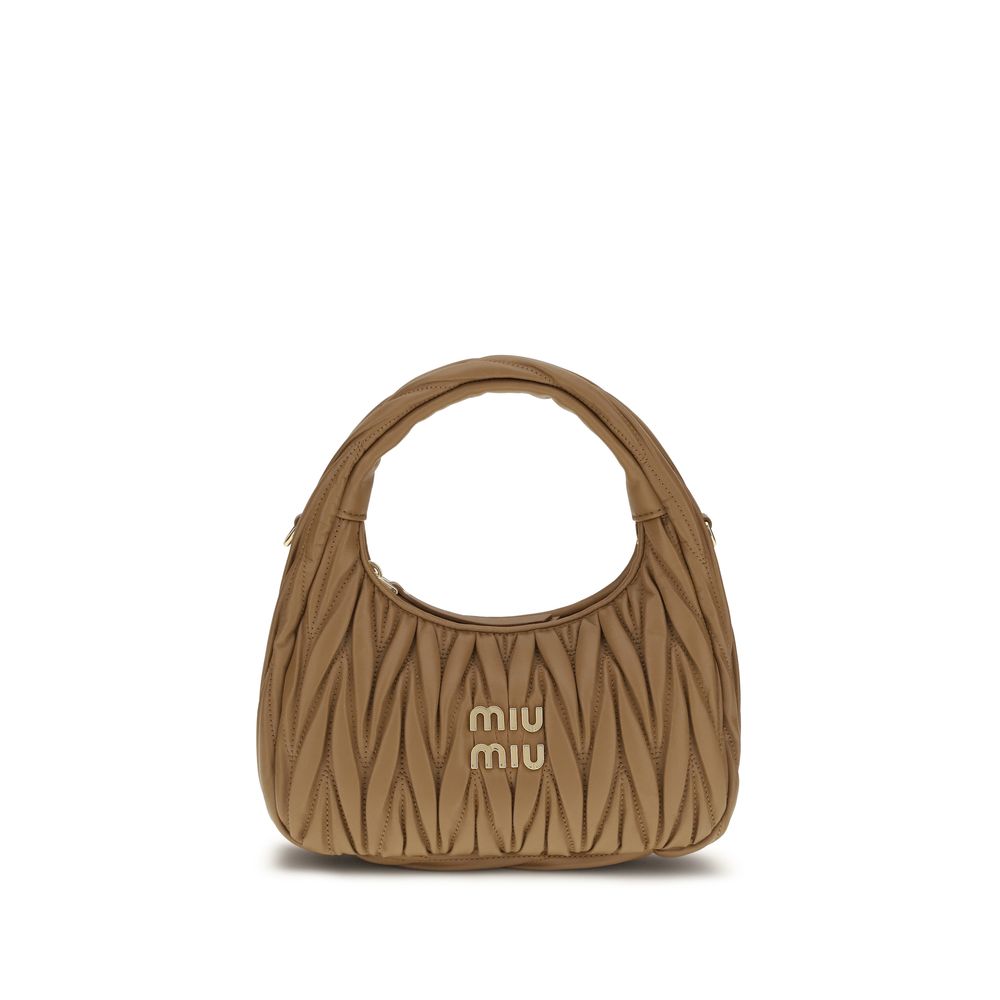 Miu Miu Wander Hobo Beige Lamb Handbag