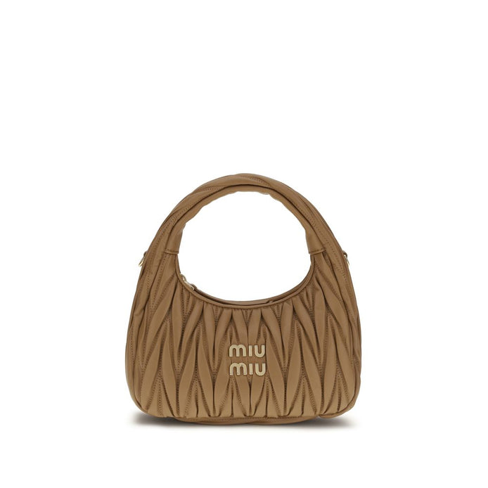 Miu Miu Wander Hobo Beige Lamb Handbag