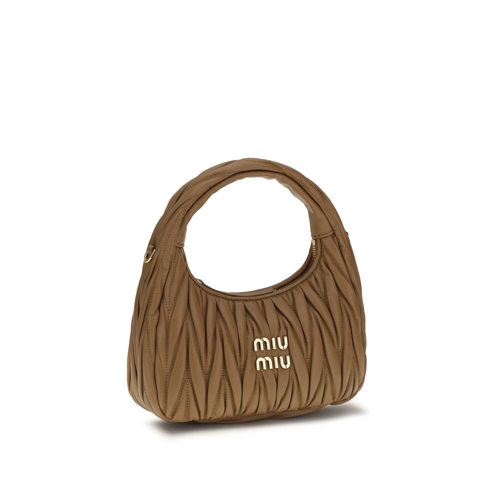 Miu Miu Wander Hobo Beige Lamb Handbag