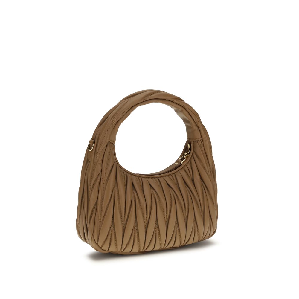Miu Miu Wander Hobo Beige Lamb Handbag