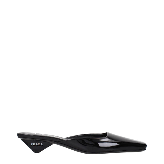 Prada Black Leather Flat Sandals
