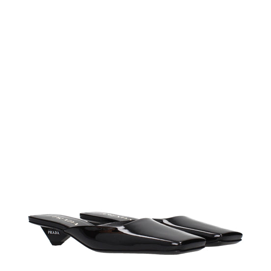 Prada Black Leather Flat Sandals