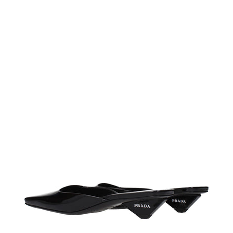 Prada Black Leather Flat Sandals