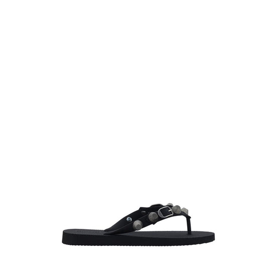 Balenciaga Black Polyester Flat Sandals
