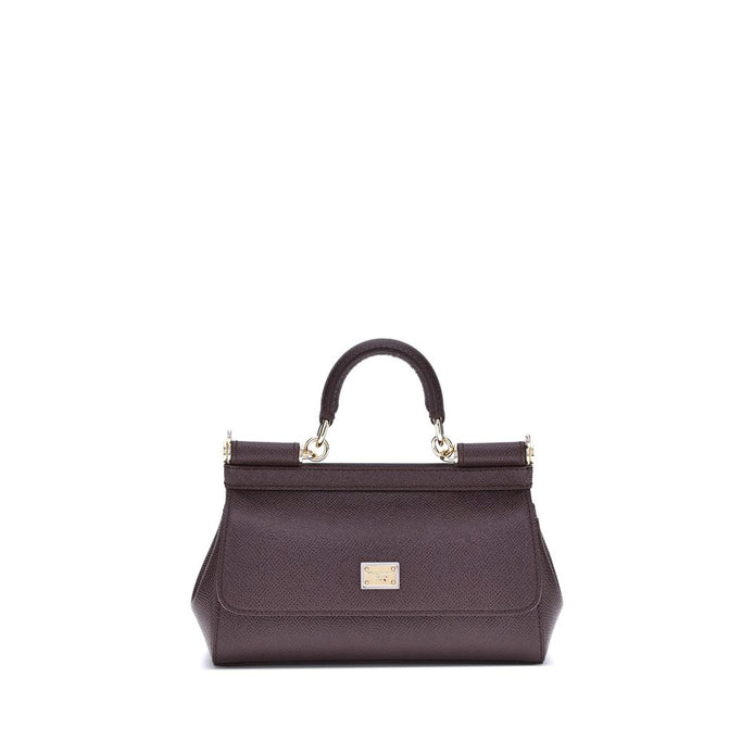 Dolce & Gabbana Purple Calf Leather Bos Taurus Handbag