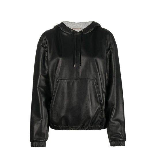 Saint Laurent Black Leather Tank Tops
