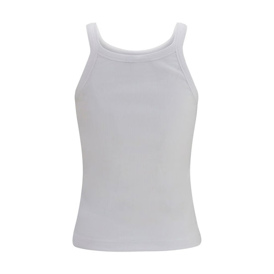 Fendi White Cotton Sleeveles T-Shirt
