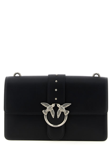 PINKO Black Goatskin Crossbody Bag