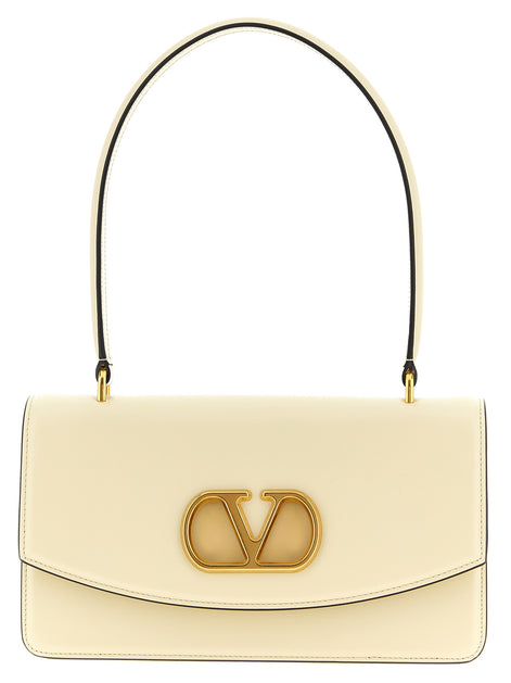 Valentino Garavani White Calfskin Shoulder Bag