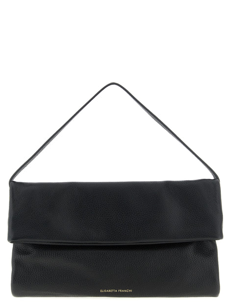 Elisabetta Franchi Black Calfskin Shoulder Bag