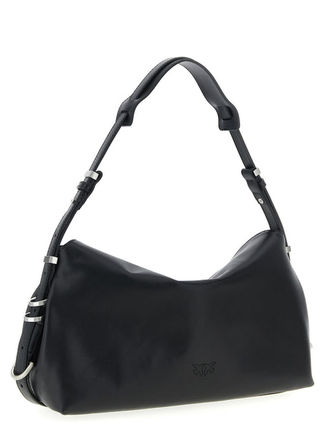 PINKO Black Goatskin Shoulder Bag