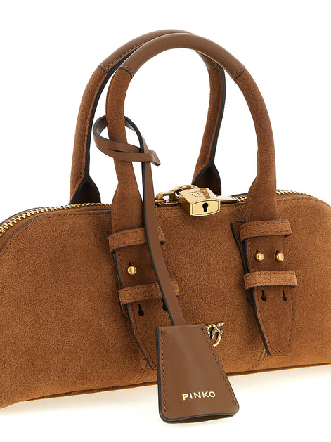 PINKO Brown Cowhide Shoulder Bag
