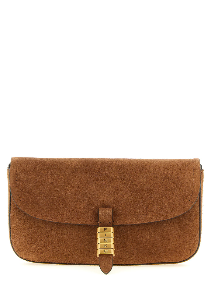 PINKO Brown Cowhide Shoulder Bag