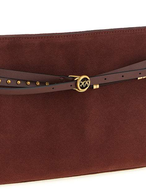 PINKO Bordeaux Cowhide Shoulder Bag