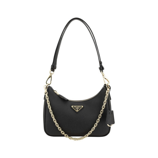 Prada Saffiano Black Leather Shoulder Bag
