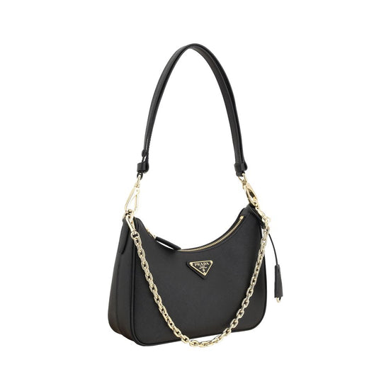 Prada Saffiano Black Leather Shoulder Bag