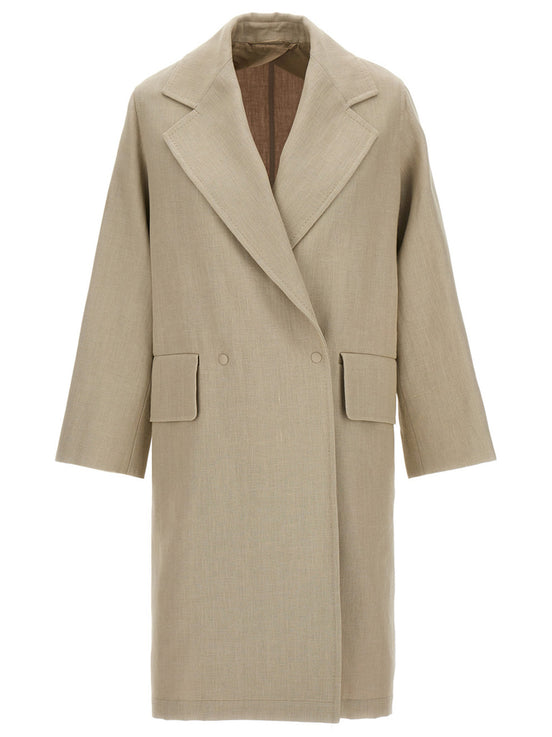 Max Mara Beige Linen Coat