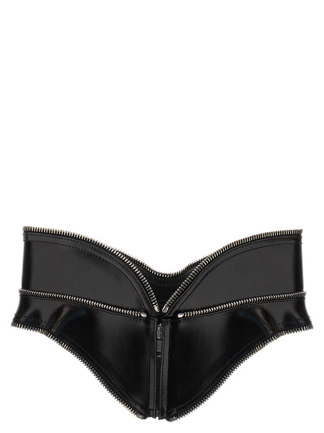 Alexander McQueen Black Leather Regular Belt