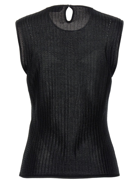 Alexander McQueen Black Viscose Sleeveles T-Shirt