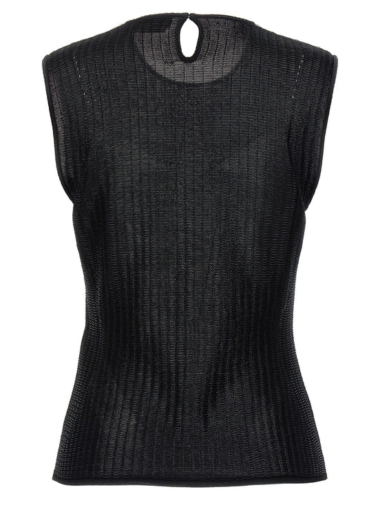 Alexander McQueen Black Viscose Sleeveles T-Shirt