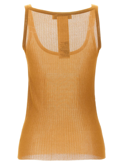 Max Mara Beige Silk Tank Tops