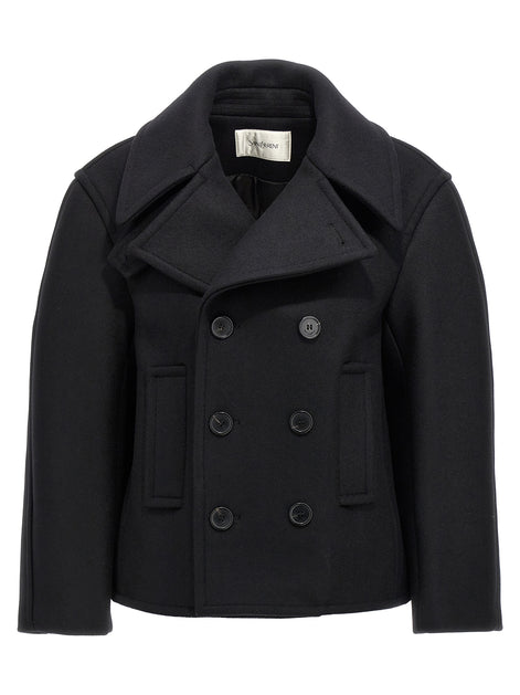 Saint Laurent Black Virgin Wool Coat