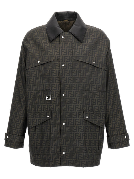 Fendi Brown Polyester Full-Length Jacket
