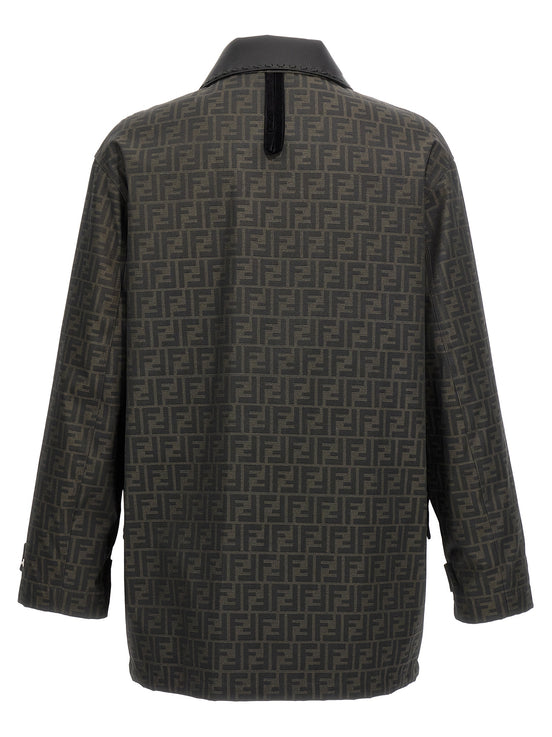 Fendi Brown Polyester Full-Length Jacket