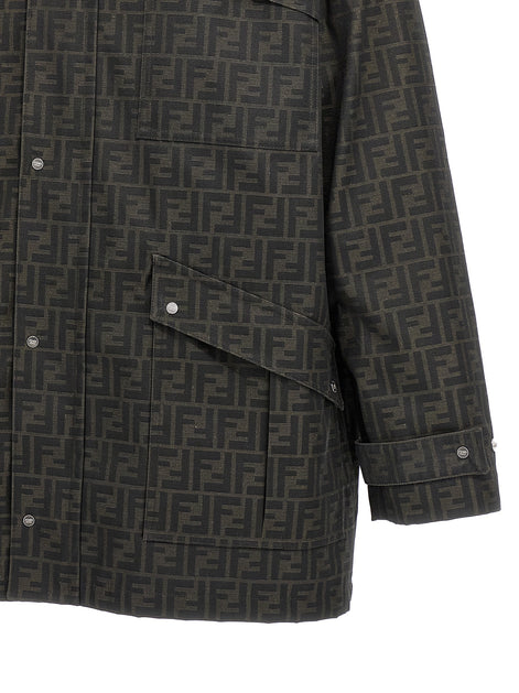 Fendi Brown Polyester Full-Length Jacket