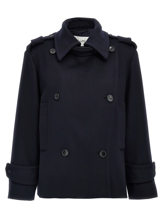 Max Mara Blue Virgin Wool Coat