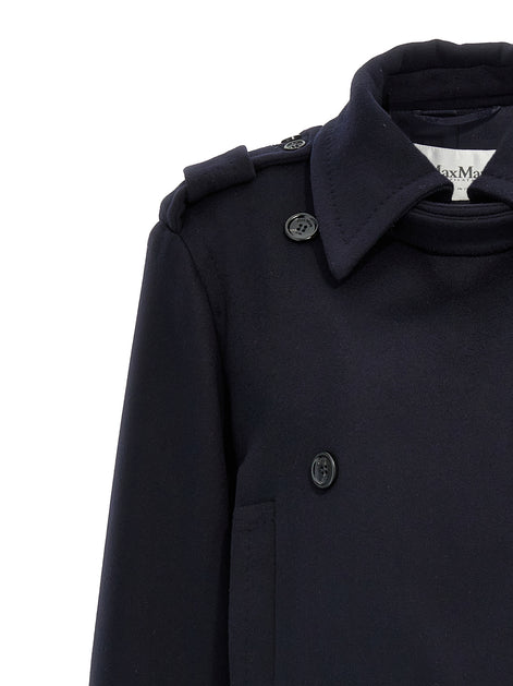 Max Mara Blue Virgin Wool Coat