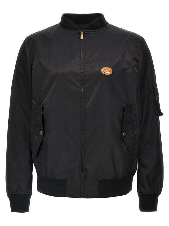 Valentino Garavani Black Polyamide Bomber