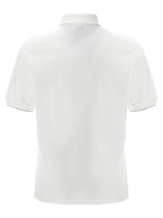 Brunello Cucinelli White Cotton Polo Shirt