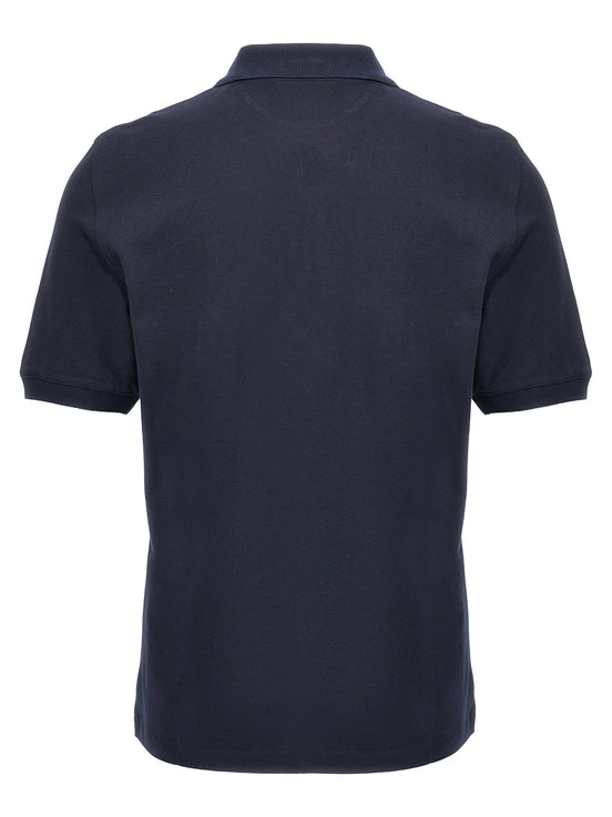 Brunello Cucinelli Blue Cotton Polo Shirt