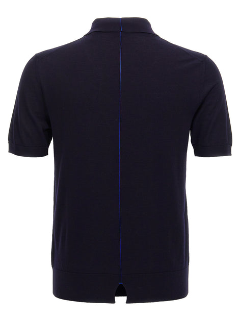 Burberry Blue Wool Polo Shirt