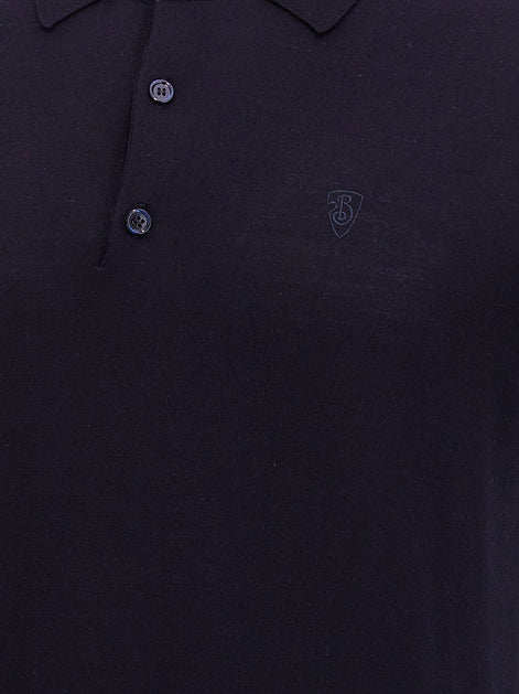 Burberry Blue Wool Polo Shirt