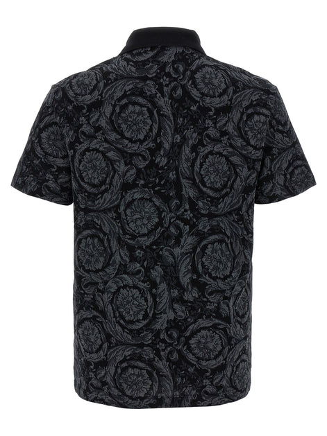 Versace Gray Cotton Polo Shirt