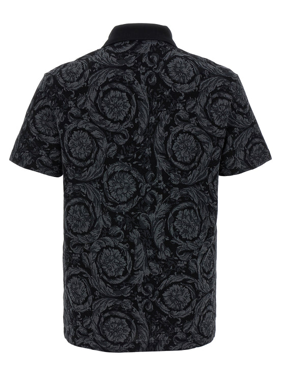Versace Gray Cotton Polo Shirt