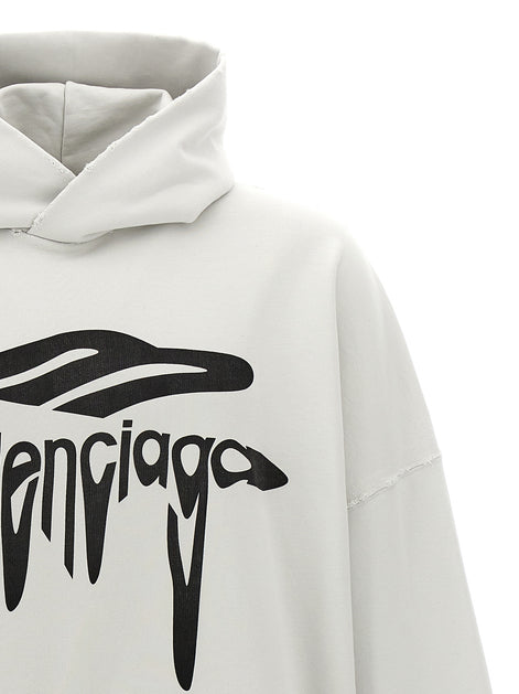 Balenciaga White Cotton Sweatshirt