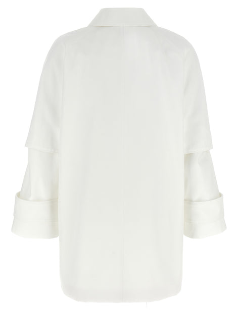 Max Mara White Cotton Coat