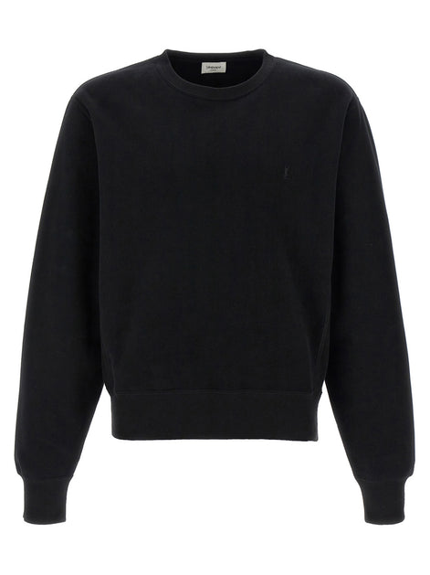 Saint Laurent Black Cotton Sweatshirt