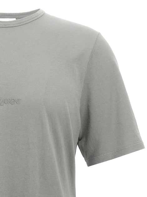 Saint Laurent Gray Cotton T-Shirt