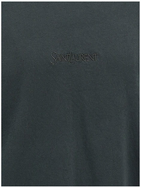 Saint Laurent Black Cotton T-Shirt