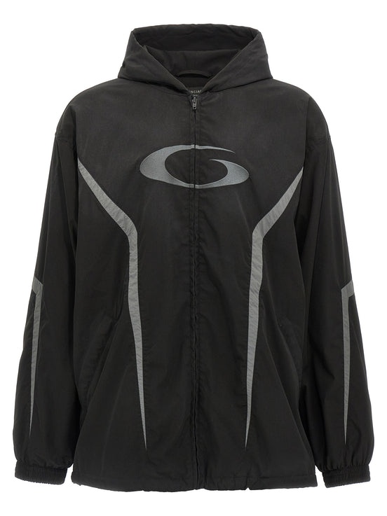 Balenciaga Black Polyester Shell Jacket