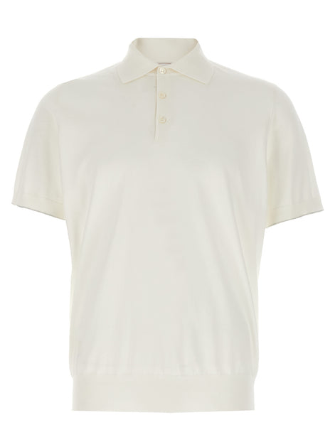 Brunello Cucinelli White Cotton Polo Shirt